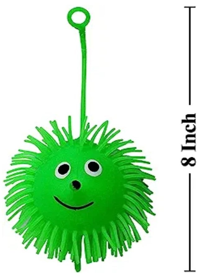 R.S Puffer Ball with Flashing Light Stress Relief Squeeze Ball Fun Toy (Pack of 2 Pcs) for Kids and Adults (Green + Dark Pink) (Pack of 2 Pcs) - Image 2